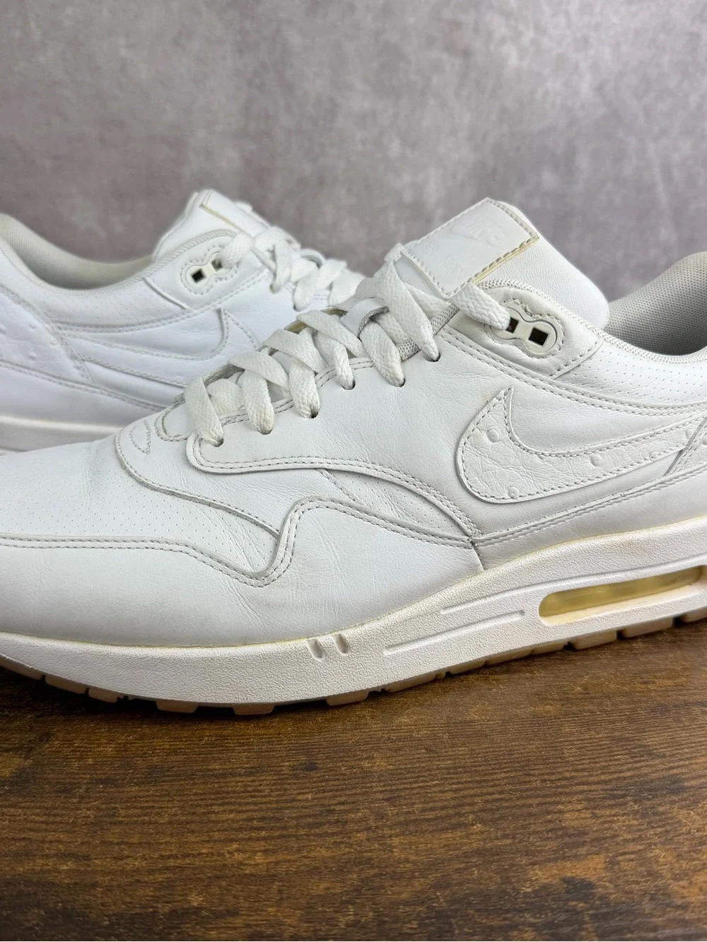 Nike Air Max 1 Leather PA White Gum Size 13 705007-111 Men’s Sneakers OG Rare